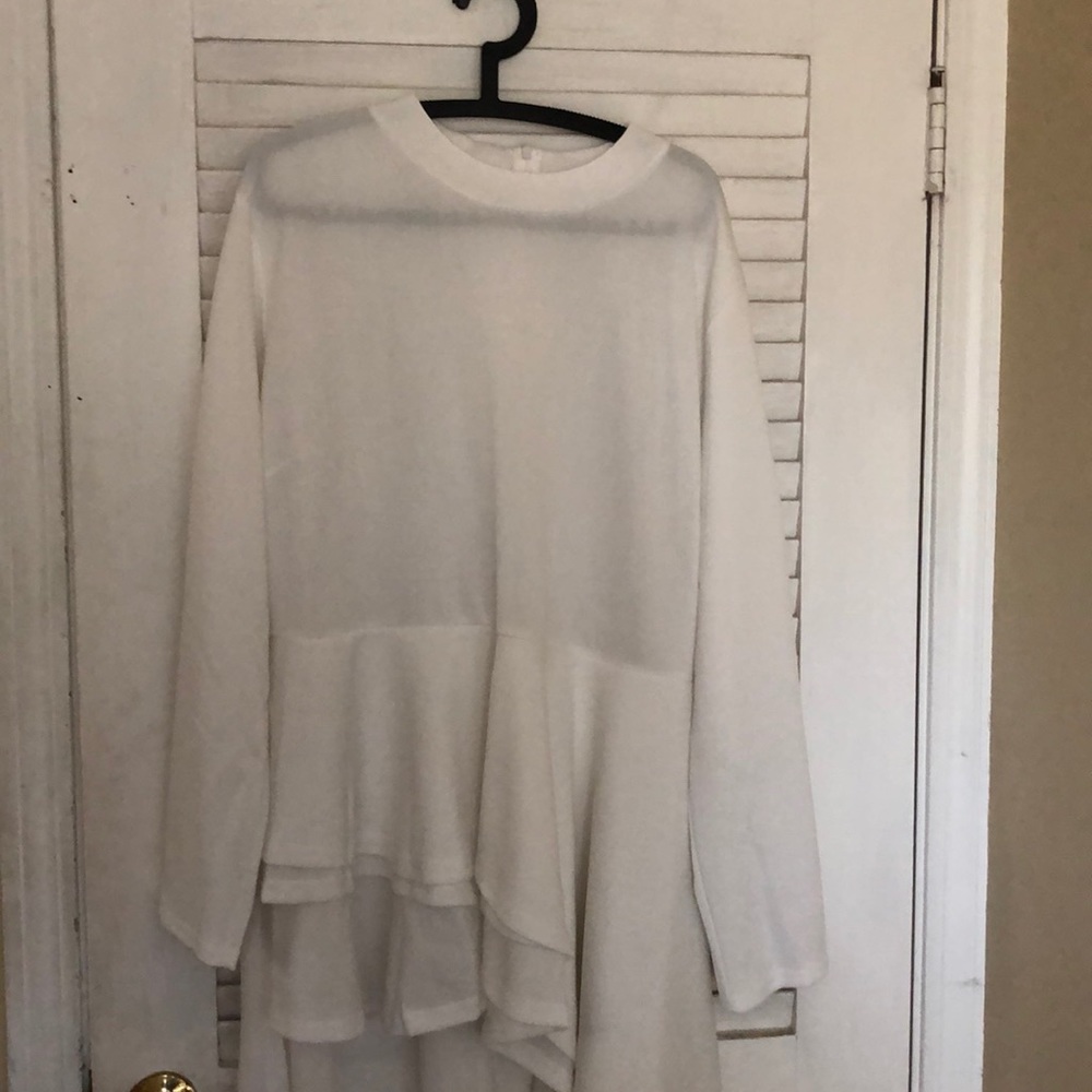 White high low maxi top